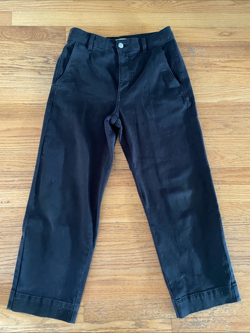 Everlane Black Cropped Straight-Leg Pants
